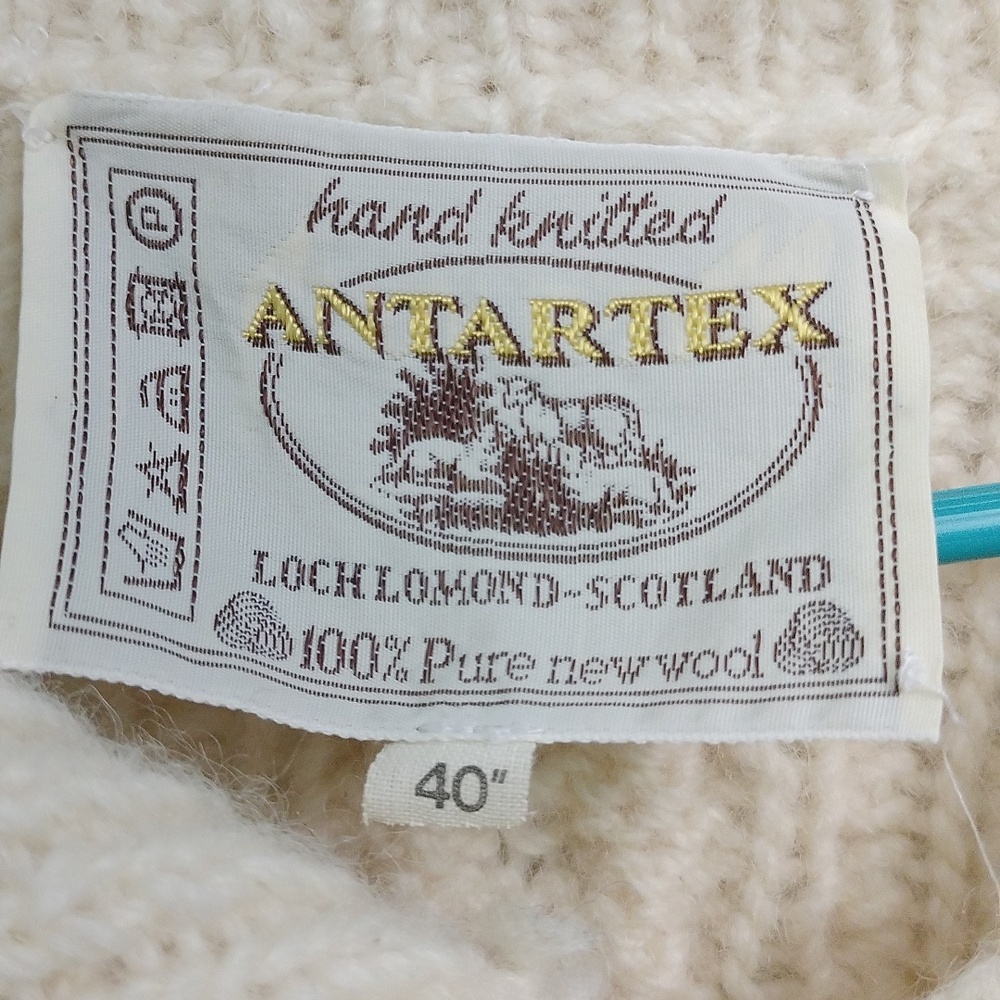 Antartex Woll Cream Cable Knit Cardigan - Picture 5 of 7
